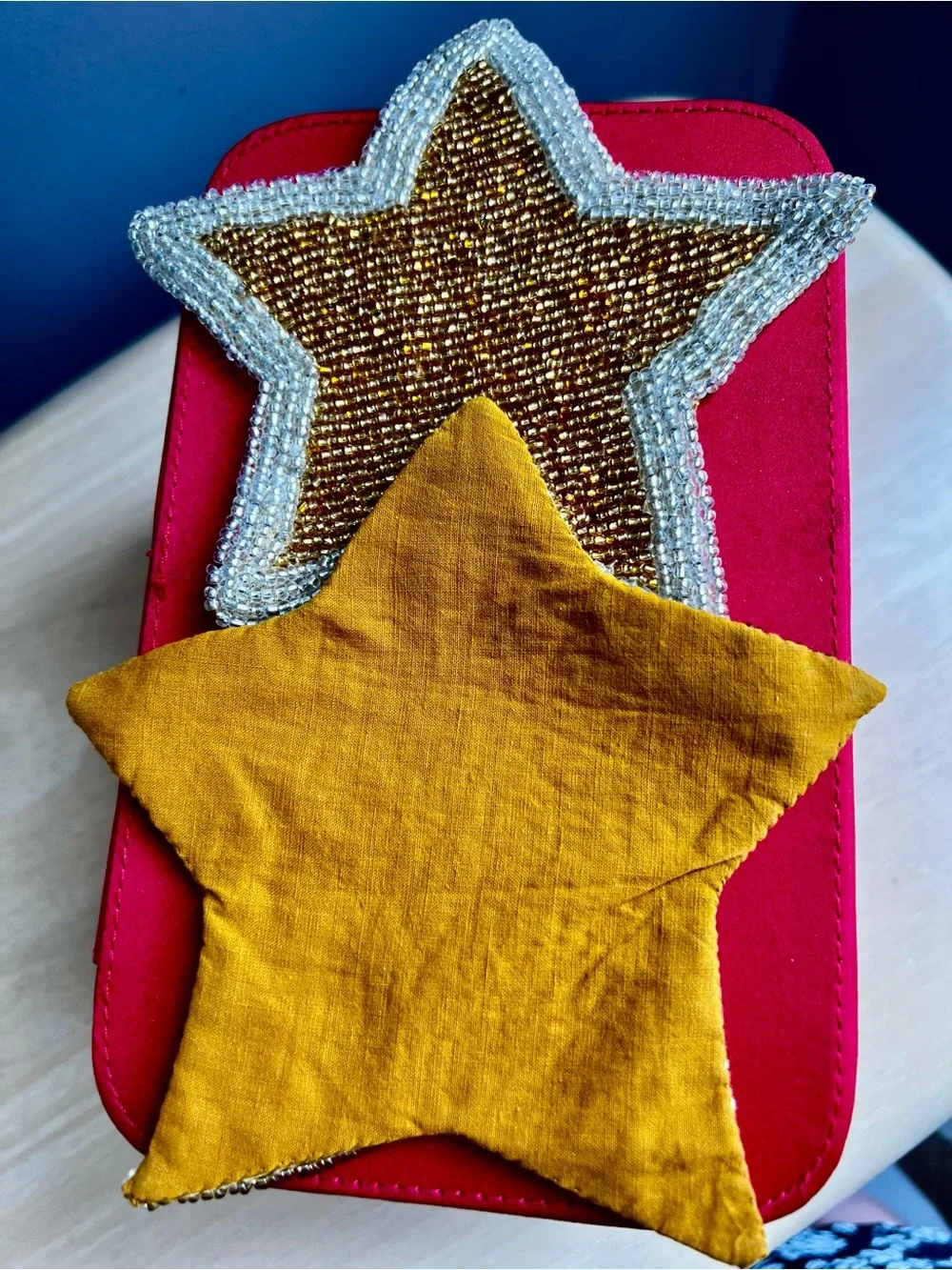 FOUR BEADED STAR DESIGN COASTERS ARE NWT